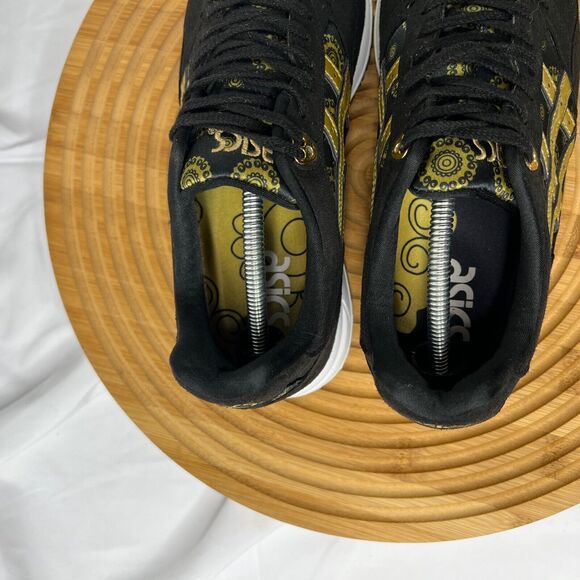 ASICS TIGER women’s GEL SAGA Black/ Gold Fusion Samurai Style Sneakers Size 6.5 main image 5